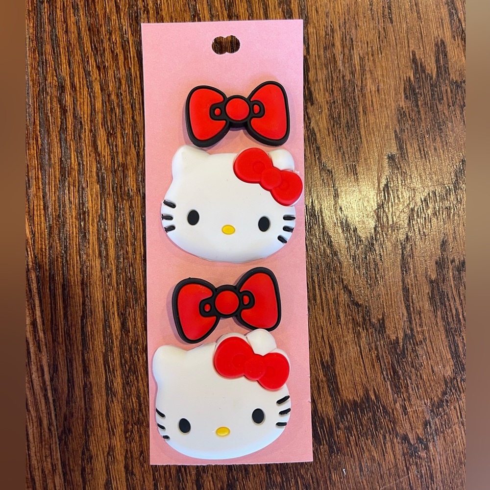 Hello Kitty CROCS Shoe Charms 4pc 2 kitty 2bows Jibbitz NEW